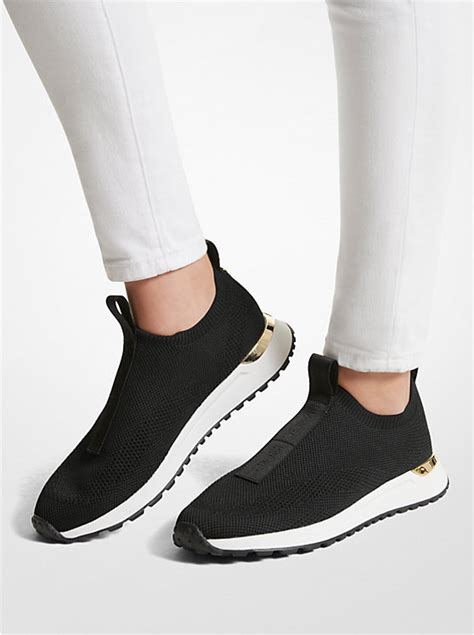 michael michael kors bodie logo tape mesh slip-on trainer|Michael Kors slip on trainer.